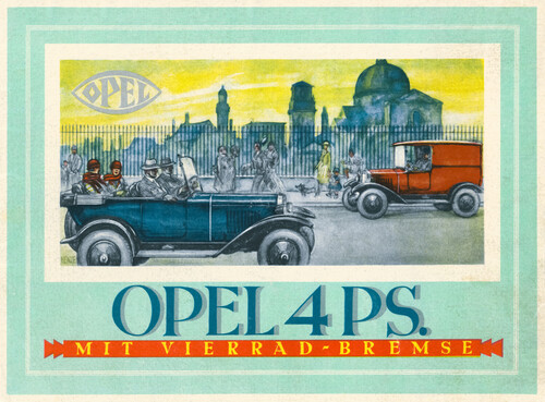 Title page of the Opel 4 PS brochure (1927).