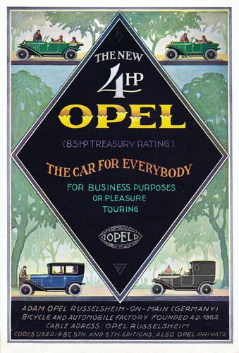 English advertisement for the Opel 4 PS (1925).