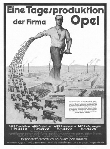 Opel advertisement from 1925 for daily production.