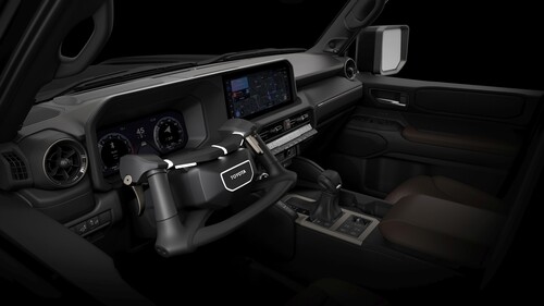 Neo Steer operating concept from Toyota with accelerator and brake levers on the steering wheel.