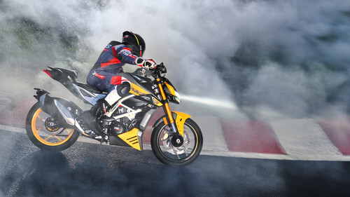 The TSV Apache RTR 310 is the world&#039;s first motorcycle under 400 cubic inches in displacement to get Bosch&#039;s 6-D IMU motorcycle stability control.