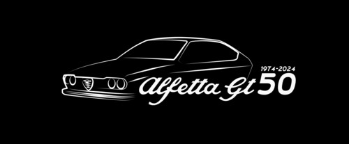 Anniversary logo, Alfa Romeo Alfetta GT.