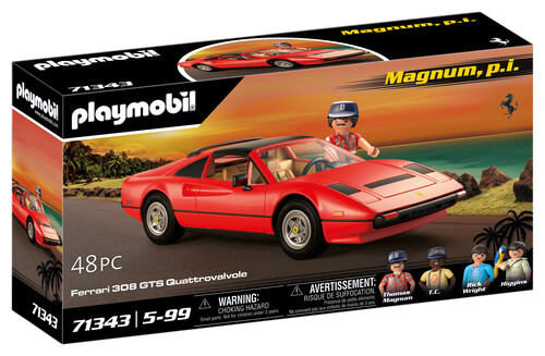 Magnum and his Ferrari 308 GTS Quattrovalvole from Playmobil.