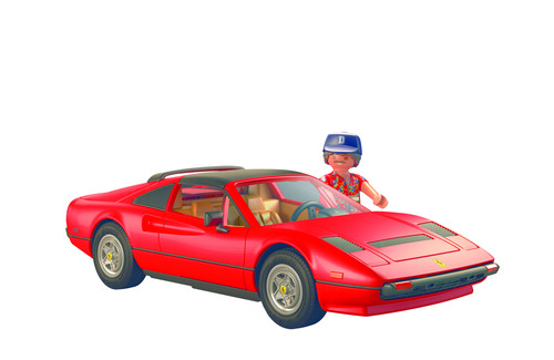 Magnum and his Ferrari 308 GTS Quattrovalvole from Playmobil.