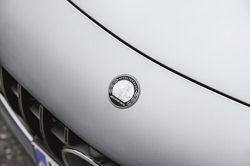 New AMG logo on the Mercedes-AMG GT 63 Coupé.