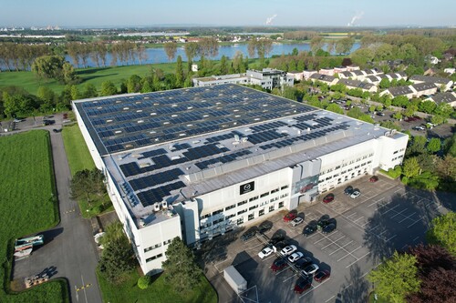 Photovoltaic system at Mazda&#039;s German and European headquarters in Leverkusen.