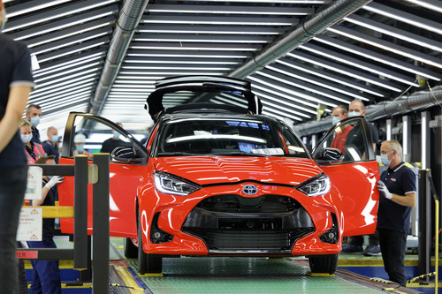 Production of the Toyota Yaris at the Valenciennes plant in France.