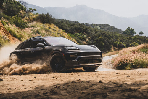Prototype of the Porsche Macan on a test drive.
