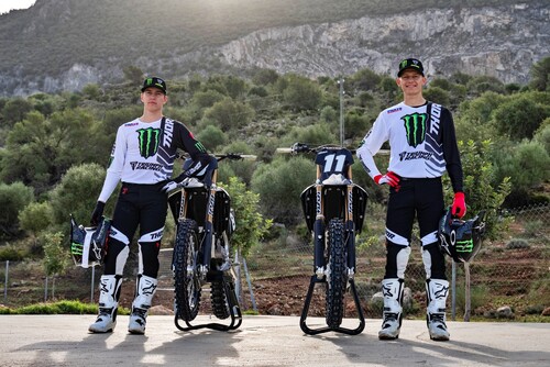 Triumph&#039;s MX2 riders (from left): Camden McLellan and Mikkel Haarup.