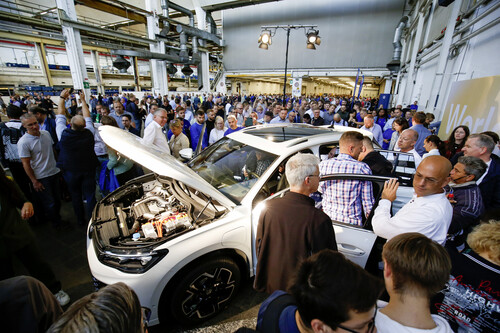 Volkswagen presents the new Tiguan to the workforce at its main plant in Wolfsburg.