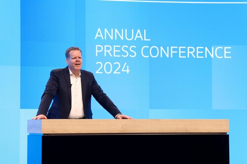 VWN brand boss Carsten Intra at the 2024 annual press conference.