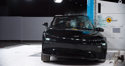 Xpeng P7 in the Euro NCAP crash test.
